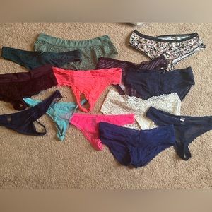 Lot of 13 VS & Aerie thongs & cheekies